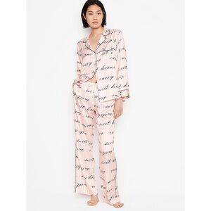 Elegant Pink Script Pajama Set